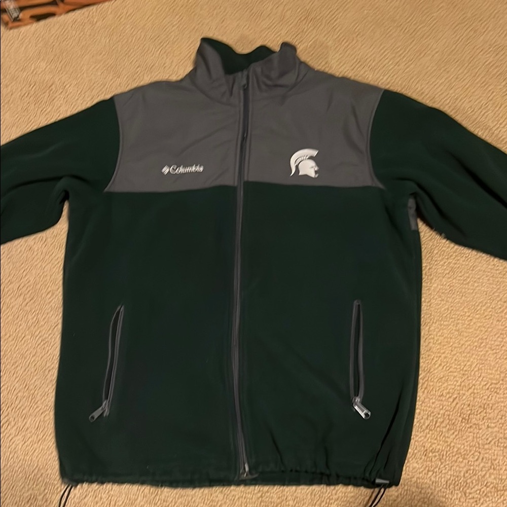 Michigan State Spartans Columbia Green and Gray Jacket